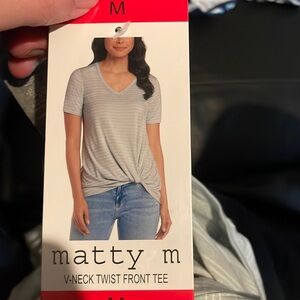 Matty m. Ladies short sleeve knot top